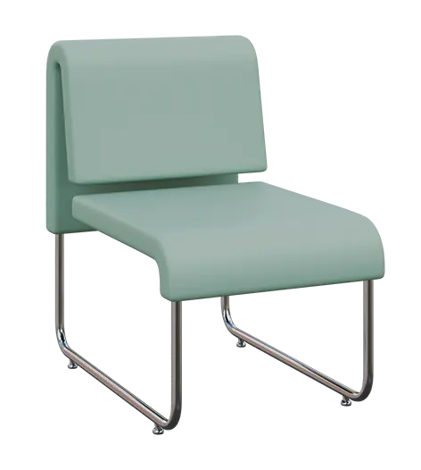 FLEXI LOUNGE, židle, ekokůže pastelově modrá